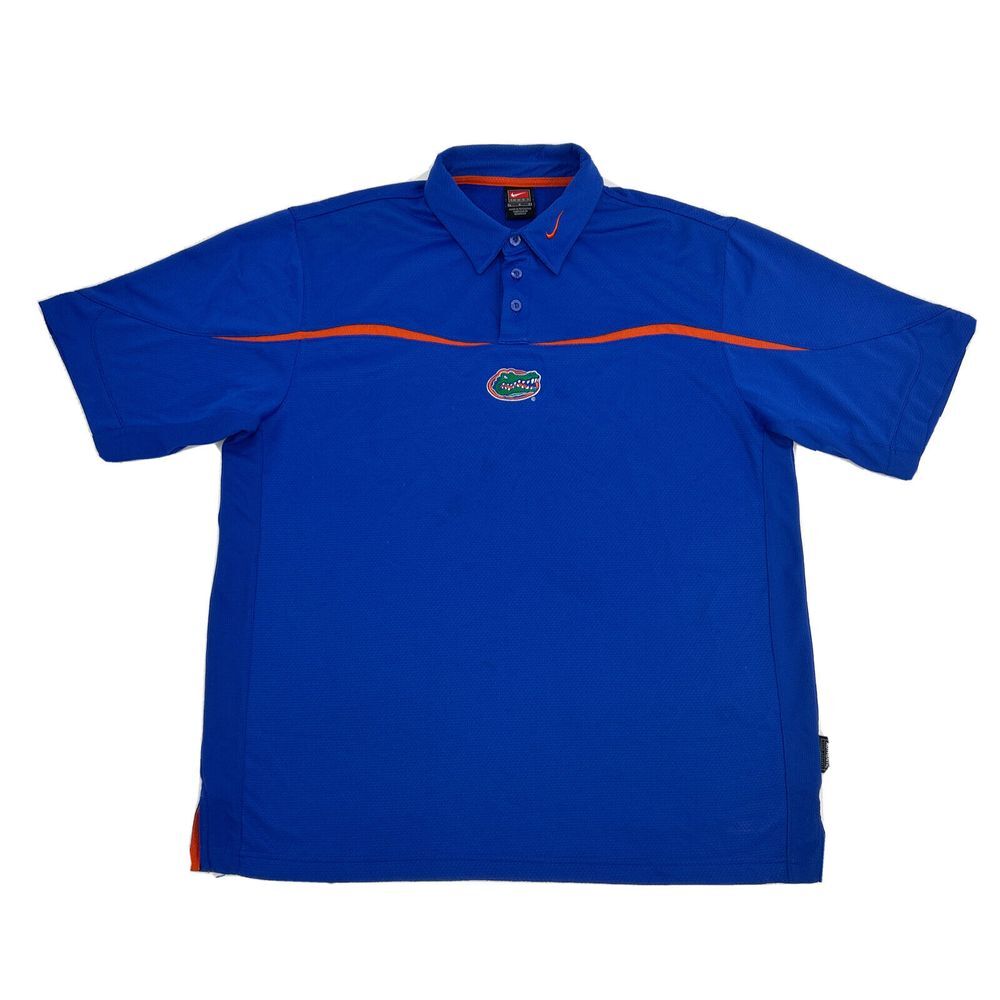 Florida Gators Shirt Men's L‎ Blue Nike Team Short Sleeve Polo